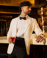 Encore 100% Linen Notched Collar Blazer - Cream