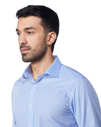 Blue Cotton Checked Shirt