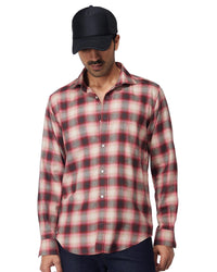 Pink & Maroon Checked Shirt