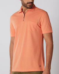 Signature Zipper Polo - Orange