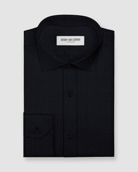 Shadowpin Seersucker Shirt - Dark Blue