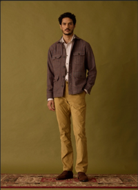 Bramble Houndstooth Tweed Shacket - Khaki