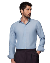 Stretch Poplin Shirt - Blue
