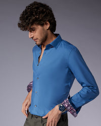 Cotton Poplin Shirt - Blue