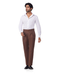 Ventura Cotton Linen Neapolitan Dress Pants - Brown