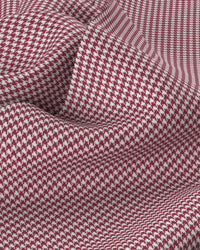 Giza Cotton Houndstooth Shirt - Maroon