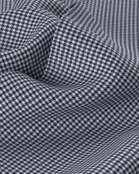 Giza Cotton Houndstooth Shirt - Navy