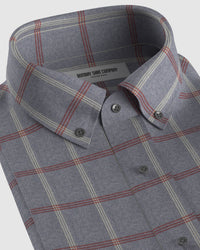 Japanese Herringbone Checked Shirt - Grey
