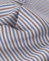 Montrose Herringbone Striped Shirt - Blue & Brown