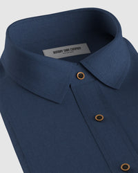 100% Linen Shirt - Navy
