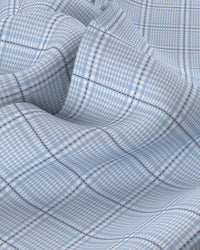Easy-Care Glen Plaid Checked Shirt - Blue