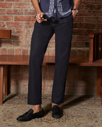 Silerra Grindled Solid Dress Pants - Navy
