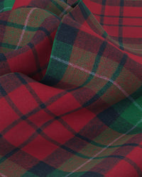 Cotton Brushed Twill Checked Shirt - Green & Red
