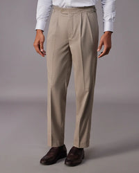 The Kensington Melange Relaxed Neapolitan Dress Pants – Khaki