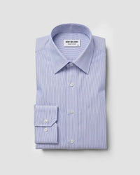 2-Ply Egyptian Cotton Blue & White Textured Striped Shirt