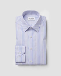 2-Ply Egyptian Cotton Mid Blue Striped Shirt