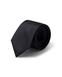 Prestige 100% Silk Micro-Dobby Tie - Black & Grey