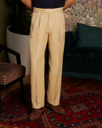 Siena Cotton Linen Relaxed Neapolitan Pants – Khakhi