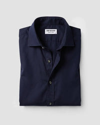 Navy Distressed Cotton Twill Shirt