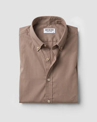 Brown Cotton Washed Twill Shirt