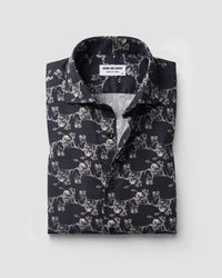 Grey & Black Floral Printed Shirt