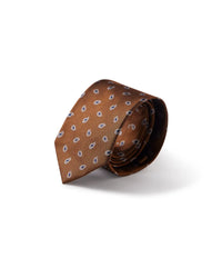 Pavilion Paisley Embroidered Tie - Brown