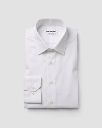 White Wrinkle-Free Bamboo Blend Satin Shirt