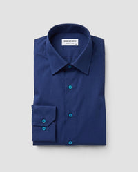 Navy Blue Poplin Shirt