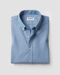 Blue Cotton Blend Oxford Shirt