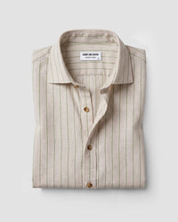 Green & Ecru Striped Shirt