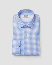 Light Blue Giza Cotton Gingham Checked Shirt