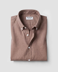 Brown Cotton Blend Oxford Shirt
