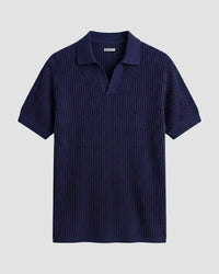 Signature Flat Knit Johnny Polo - Navy
