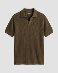 Signature Flat Knit Johnny Polo - Olive
