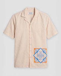 Ecru Seersucker Printed Shirt