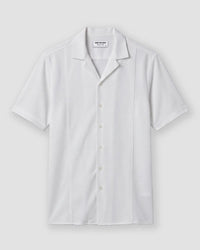 White Half-Sleeve Cut & Sew Stretch Knit Shirt