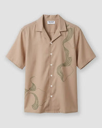 Beige Line Screen Printed Shirt