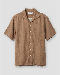 Light Brown Cooper Collar Double Cloth Shirt