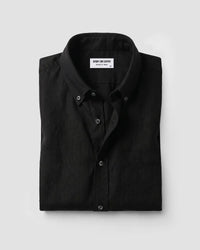 Black Blended Linen Soft Washed Shirt