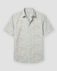 Beige & Blue Line Printed Shirt