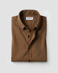 Brown Washed Dobby Denim Shirt