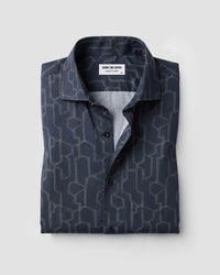 Black & Grey Geometric Printed Shirt