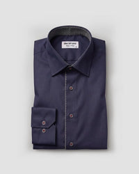 Navy Giza Cotton Satin Shirt
