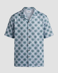 Green Flower Half-Sleeve Printed Shirt