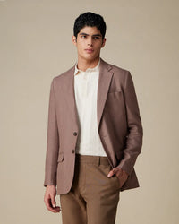 The Arezzo 100% Linen Casual Blazer - Light Brown