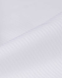 Cotton Herringbone Self-Striped Shirt - White