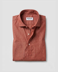 Rust Cotton Denim Kurta Shirt