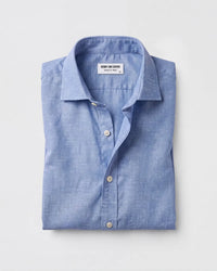 Mid Blue Textured Twill Shirt