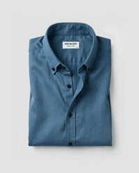Teal Washed Dobby Denim Shirt
