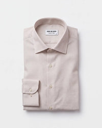 Ecru Cotton-Blend Dobby Shirt